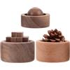 TOYANDONA Set 3 Diffusori Oli Essenziali in Legno Naturale, Diffusore Profumi Portatile per Camera da Letto, Ufficio e Auto, Piccolo Diffusore Aromaterapia a Sfera Rotonda in Legno