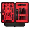 Chonor Professionale Tagliaunghie Set, 18 Pezzi Professionale Kit Manicure Pedicure in Acciaio Inox Chiodo Clippers Pinze Cura Taglierina Cuticola Remover Strumenti con Custodia da Viaggio Portatile