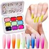 Generico Painting Nail Gel Kit, 9 Colors Gradient Gel Nail, Beauty Care Sponge Pat Manicure Art,Portable,Long Lasting,No-wash DIY Palette,for Women Girl
