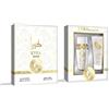 Generico Kyra Blanche Éclaire Cofanetto Profumo Donna EDP 100ml + Crema Corpo 150ml - Caramello, Latte, Vaniglia, Zucchero, Fiori Bianchi, Miele, Pralina & Muschio - Fragranza Gourmand Dolce