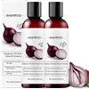 Sgjwyc Shampoo alla cipolla per la crescita dei capelli, olio di rosmarino e cipolle rosse e estratto di cannella, shampoo anti-caduta dei capelli, cura nutriente, favorisce capelli più densi e pieni per