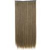 Generic Extension per capelli da donna, con clip, capelli sintetici lunghi e lisci, 80 cm, 5 clip