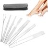 Brrnoo Set di Coltelli per Pedicure Professionale 7 Pezzi, Set di Coltelli per Pedicure per Piedi, Kit per la Cura delle Unghie in Acciaio Inossidabile con Custodia Viaggio in Pelle, Kit di Lame per la