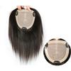 Susanki Parrucca per capelli umani da donna, 14 x 14 cm, con base in seta, per assottigliare i capelli, 20 cm, marrone chiaro