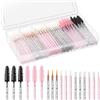 BXVXWKJXKR Kit di 270 applicatori per trucco in cristallo, strumenti indispensabili per truccatori, 100 pennelli per mascara, 100 applicatori per rossetto, 70 eyeliner, con scatola organizer