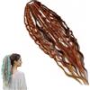 Generico Elastic Dread Ponytail Salty, Estensione per capelli Boho Dreadlock con perline, dettagli di conchiglia e ciondoli, Facile attacco per coda di cavallo con clip in 1 minuto per (G)