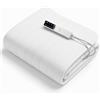 OKSY Coprimaterasso Elettrico Scaldaletto Made in Italy, Lavabile, Anallergico, 6 Temperature, 4 Timer, Lato Comando Personalizzabile, Sicuro e Confortevole (WHITE, 150X75)
