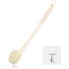 ROLIZOE Spazzola per la Schiena da 43 cm per Doccia, Spazzola Corporea Esfoliante Antiscivolo per il Bagno, Spazzola Morbida per la Schiena per Uomini e Donne (Bianco crema)