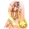 Tambaa Gabbia piatta in acciaio inossidabile con asta di sondaggio e anello anti-off, dispositivo di travestimento piatto per uomini sissy travestiti gioco di ruolo (Asta di metallo, Anello da 40 mm)