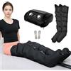 FahQuintuple Pressoterapia per Casa Gambe e Addome e Braccia - 6 Camere Massaggiatore Compressione d'Aria - Linfodrenaggio Professionale Anticellulite, Rilassamento Muscolare (Black, 2legs)