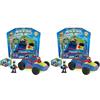 METAZELLS Imc toys Slicer Trasher Blu + Personaggio Bark S1, Veicolo da Collezionare con con una sega che abbatte gli alberi, con 1 Personaggio, 1 Carta e 1 Leaflet +3 Anni (Confezione da 2)
