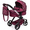Bayer Design 17023AA Passeggino per bambole Xeo, carrozzina, manubrio regolabile in altezza e girevole, convertibile, borsa