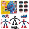 Play-Doh Hasbro Marvel Hero Adventure Set di Plastilina Creativa con 3 Action Figure e 6 Vasetti di Pasta Modellabile, Idea Regalo per Bambini e Bambine dai 4 Anni in su