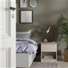 Dmora - Comodino Ducenta, comò basso con 1 cassetto, tavolino da notte compatto e funzionale, 40x40 h50 cm, Beige
