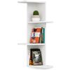 BAKAJI Mensola Scaffale Libreria da Parete Angolare Design Moderno con 4 Mensole Ripiani Angolo Scaffalatura Struttura in Legno MDF Decorazione Muro Arredamento Casa Ufficio 85 x 42 x 42 cm Bianco