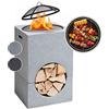 Blumfeldt Braciere da Giardino, Barbecue da Esterno Portatile, Griglia da Viaggio Con Braciere con Parascintille e Ciotola in Acciaio, Braciere da Esterno Legna per Barbecue e Campeggio 50 x 75 x 50cm