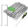 Graxury 200 Pezzi 15cm Ø 3mm Spilli per Giardino Resistenti - Chiodi in Acciaio Zincato per Fissare Paletti per Ancorare Tessuto Antierba, Reti e Tubi con 1 Uncino a Punta