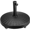 BAKAJI Base Ombrellone in Metallo Peso 25kg da Giardino Spiaggia Rotonda Supporto per Palo Ombrelloni 38/48mm Colore Grigio Antracite (Rotondo con Ruote 25kg)