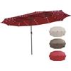 RELAX4LIFE Ombrellone Doppio da Giardino 4,5x 2,6m con Luci LED, Ombrellone Grande con Base, Apertura Manovella, Tetti Ventilati, per Patio, Cortile, Ristorante (Bordeaux-Luci, 4,5 x 2,6 M)