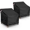 KylinLucky Coperture impermeabili per mobili da giardino, per sedie, sedie da giardino fino a 73 x 76 x 91 cm (larghezza x profondità x altezza), confezione da 2, colore nero