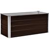 vidaXL Letto Rialzato da Giardino Rettangolare Alto Elegante Staffe Supporto Terrazzo Letto di Coltura Rialzato Marrone 100x40x45cm Acciaio Zincato