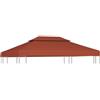vidaXL Copertura Superiore per Gazebo a 2 Strati Resistente Tetto per Tendone Protezione Tenda da Giardino in Poliestere e PVC 310g/m² 4x3m Terracotta