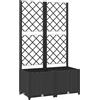 vidaXL Fioriera da Giardino con Traliccio Nera 80x40x136 cm PP
