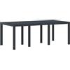 vidaXL Grande Tavolo da Pranzo All'Aperto Rettangolare | Grigio Antracite | Plastica | Ospita 8 Persone | Facile da Pulire | Mobili Moderni Resistenti alle Intemperie per Giardino, BBQ, Patio e Balco