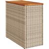 vidaXL Tavolo da Giardino Piano in Legno Beige 58x27,5x55cm Polyrattan