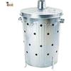 BricoLoco.com BricoLoco Secchio inceneritore giardino 75 litri per foglie, rifiuti e rifiuti. Cilindrico. Con coperchio, manici e gambe. Acciaio zincato. Concime organico Cenere.