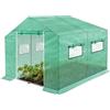 FIVMEN Serra da giardino in pellicola, 3 x 2 x 2 m, con telecomando e porta, per pomodori, per piante da giardino, verde