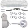 SHYYOULQE Set di accessori per asta per bandiera resistente con sfera anodizzata da 7,6 cm, puleggia in nylon per camion da 4,1-5 cm, meccanismo scorrevole per corda per bandiera liscia