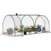 Outsunny Serra da Giardino con Finestre Avvolgibili, Serra per Orto con Struttura in Acciaio e Copertura PE, per Orto Verdure Fiori Frutta, Anti UV, Trasparente