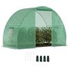 Outsunny Serra per Orto a Tunnel con Porta Avvolgibile e 2 Finestre, Serra da Giardino con Copertura in PE e Struttura in Acciaio, 1.5x3x2m, Verde