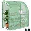Outsunny Serra da Giardino Addossata 200x100x215cm a 3 Livelli, con 2 Porte Finestre Avvolgibili, Serra per Orto con Struttura in Acciaio e Copertura Plastica, per Orto Verdure Fiori, Verde