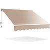 GYMAX Tenda da Sole per Balcone, Tende da Sole a Bracci Estensibili con Tettuccio Impermeabile e Protezione Solare, Tenda da Sole per Esterno Avvolgibile (Beige, 295 x 200 cm)