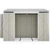 DHWDS Capanno degli attrezzi da giardino, casetta da giardino in metallo, 6x8 piedi, grande casetta da giardino con doppie porte e serratura, resistente alle intemperie, con base, grigio