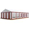 TOOLPORT Tendone per feste 6x12 m PVC rosso-bianco 100% impermeabile Gazebo da giardino Tendone da esterno Tenda party