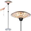 BAKAJI Stufa 2 Elementi al Quarzo per Patio Gazebo Lampada Piantana Infrarossi in Acciaio Inox Altezza 210 cm Regolabile Fungo da Esterno 2 Potenze Regolabili Accensione a Corda Potenza Massima 2000W