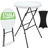 Casaria® Tavolo Alto da Bar Ø 72cm con Copritavolo Pieghevole Altezza 110cm Interno Esterno Rotondo Giardino Feste Bistrot Metallo