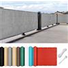 SUNLIMEI Vela Ombreggiante Rettangolare 80 x 130 cm Cortile Recinzione Privacy Anti-Uv, Protezione Della Privacy con Corda, Facile da Installare per Balcone Giardino Terrazza, Grigio Chiaro