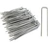 yelloo Kit 100 Picchetti per Prato Fissaggio Reti Teli Pacciamatura Ferro Zincato Antiruggine 150 x 30 x 3 mm