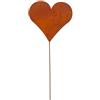 Cepewa Set di 6 decorazioni da giardino a forma di cuore in ruggine, 80 cm