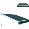 HOMASIS Tenda da Sole a Bracci Estensibili, Tenda Parasole con Protezione UV, Tenda da Balcone con Manovella, Angolo Regolabile da 40-100°, per Giardino e Terrazza (Verde, 250x295cm)