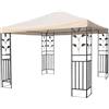 Spetebo Gazebo di ricambio impermeabile con rivestimento in PVC, 3 x 3 m, colore beige, copertura universale per gazebo, per giardino, feste, gazebo, protezione solare