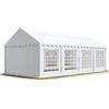 TOOLPORT Tendone per Feste 4x8 m PVC Bianco 100% Impermeabile Gazebo da Giardino Tendone da Esterno Tenda Party