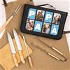 Wanapix | Set per Barbecue Personalizzato | Include 6 Accessori (2 coltelli, Affilatore, Trinciatrice, Pinzette, Tavola) | Custodia Personalizzata con Foto e Testo | LetterPapà