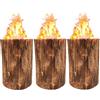 BURI Jack's - Fiaccole svedese, 3 pezzi, grande 25 cm di altezza, set di fiaccole da giardino, diametro 17 - 24 cm, durata fino a 2 ore, in legno, 100% naturale