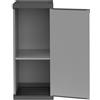 Giordanoshop Armadio da Esterno 34x40x85 cm 1 Anta 1 Ripiano in Resina Grigio