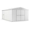 Notek Box in Acciaio Zincato Casetta da Giardino in Lamiera 3.27 x 4.59 m x h2.17 m - 201 KG - 15,01 metri quadri (Bianco)